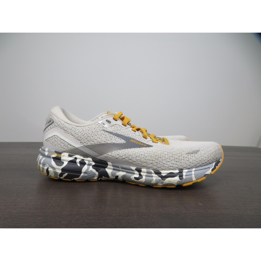 Brooks Ghost 15 Shoes Mens Size 10 Gray Camo Running Sneakers Gym 1103931D110